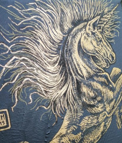 Toile sur châssis peinture métal or "Gold Guardian Unicorn" 19x27cm – Image 2