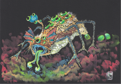 Gouache originale "Alien bigarré" 15x21cm (A5)